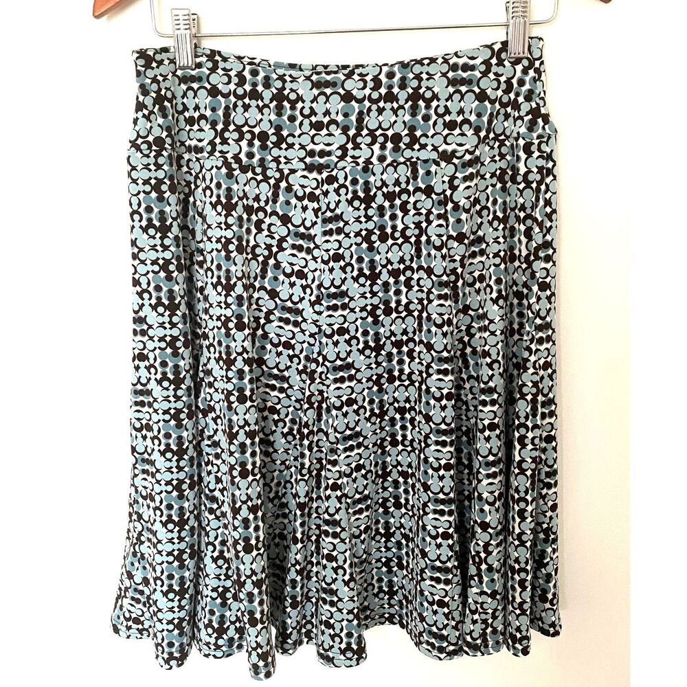 Apt. 9 Petite Y2K Stretchy A-Line Skirt Black Dot Design Flowy Whimsigoth Sz PS